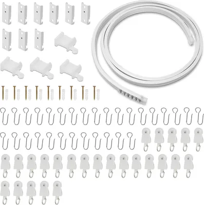 Obrázok produktu pre Jiubiaz Curtain Rail Flexibilné ohýbateľné Curtain Rail, Curtain Rail konektor pre záclonové koľajnice s vnútorným bežcom, 5m