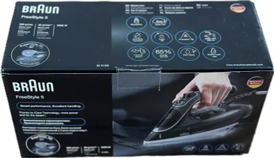 Produktbild von Braun FreeStyle 5 SI5188BK, Dampfbügeleisen, EloxalPlus soleplate, 2 m, 220 g/min, Schwarz, 50 g/min