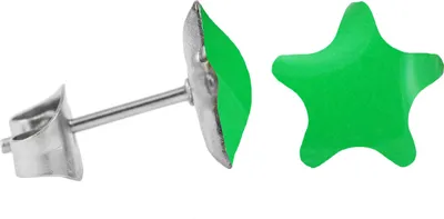 Produktbild von Chirurgenstahl Ohrstecker Emaille Stern Farbe - Hellgrün