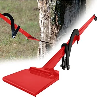 Produktbild von TRMLBE Zdvihák na kmene 130 cm s obojstranným hákom Obracač na kmene na kácanie stromov Kovaný zdvihák s dlhou protišmykovou rukoväťou, červený