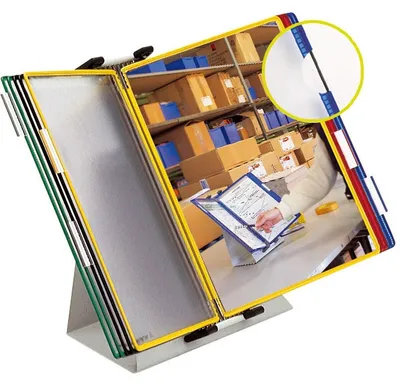 Produktbild von Tarifold Tischständer RAL7035 10 Sichttafeln farbig sortiert aus Stahlblech - 434109