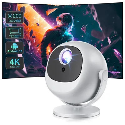 Produktbild von ZELURXX 1080P Beamer mit Autofokus Automatische Keystone-Korrektur WiFi 6 Bluetooth 5.2 200 ANSI Tragbarer Projektor