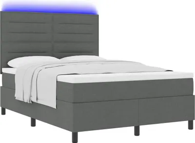 Obrázek produktu pro Postel s boxspringem s matrací Tmavě šedá 140 x 200 cm textil