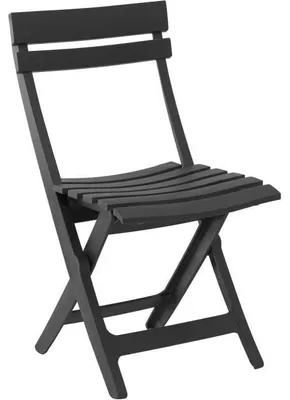 Image de Chaise Pliante Miami GRILL ME, Anthracite, Résistante aux intempéries, 42 cm x 50 cm x 80 cm