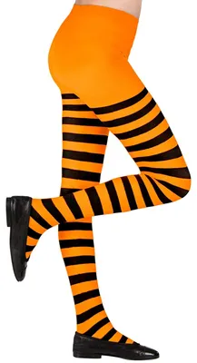 Produktbild von Kinder Strumpfhose orange schwarz 4-6 Jahre