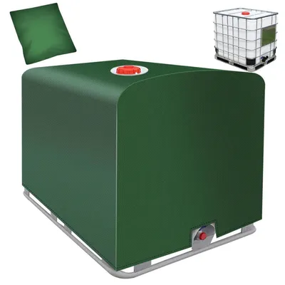 Produktbild von IBC Tank Abdeckung 1000L 420D Silberbeschichtung 120x100x116 cm Grün Wasserdicht UV-Schutz