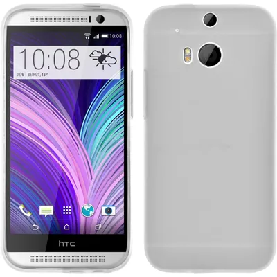 Produktbild von PhoneNatic Case kompatibel mit HTC One M8 - weiß Silikon Hülle Dustproof + 2 Schutzfolien