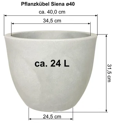 Produktbild von MePla - Pflanzkübel Siena ø 40 grau