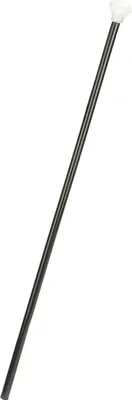 A single black dance stick with a white tip on a white background.