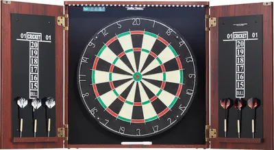 Immagine prodotto di SucceBuy set di bersagli per freccette, bersagli di dimensioni ufficiali con freccette in acciaio, luce LED, facile montaggio, accessori inclusi, perfetto per le partite di cricket