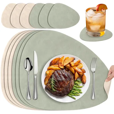 Platzsets 6er Set waschbar 33x41 cm + 6 Untersetzer