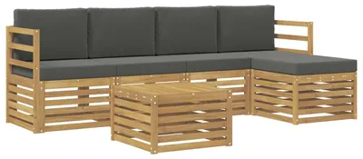 Productafbeelding van Buiten bankenset 6 pcs Wit en antracietkleurig 59 x 59 x 37 cm