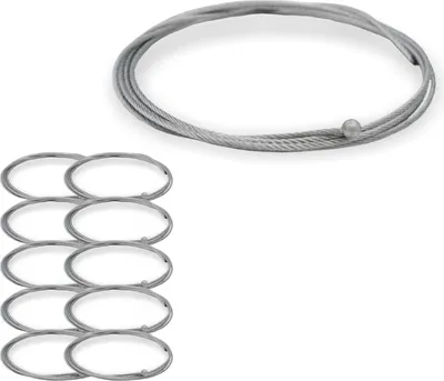 Produktbild von 10x Drahtseil Ø 1,5 mm, 7x7 mit Kugelnippel Ø 4,5 / 5,0 mm, Stahl verzinkt | Länge 1500 mm