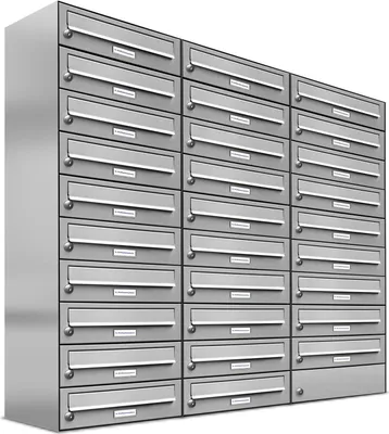 Produktbild von 29er Edelstahl Briefkasten Anlage 29 Fach Wandbriefkasten Postkasten