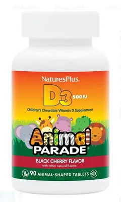 Produktbild von Natures Plus Animal Parade D3 500 IU - 90 Kautabletten