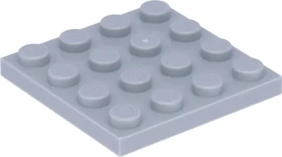 A single light gray LEGO plate is shown from a diagonal angle against a light gray background.