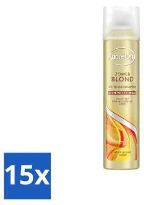 Produktbild von 15 x Andrélon Zomerblond Trockenshampoo für blondes Haar - 245 ml - Vorteilspackung - 15 Stücke