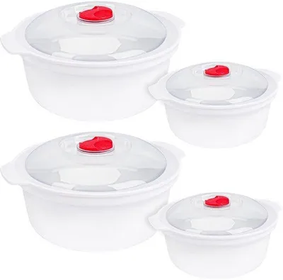 Produktbild von Unyqoos® Meal-Prep-Set – 4-teilig, mikrowellengeeignet (2×800 ml, 2×1300 ml) mit Dampfventil, BPA-frei, gefrier- & spülmaschinenfest, -20–120 °C