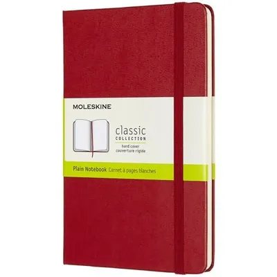 Immagine prodotto di Taccuino Moleskine, medio, bianco, copertina rigida, rosso scarlatto
