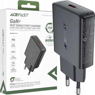Image de Acefast A65 Pd 20W Gan Usb-C Ultra Slim Charger - Noir