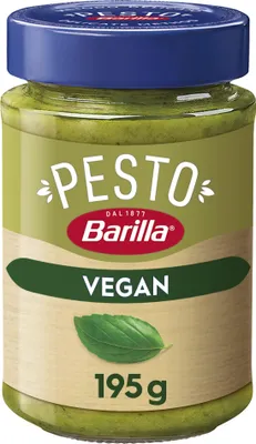 Produktbild von Barilla Pesto Basilico Vegan 12x195g | Glutenfreie Italienische Pasta-Sauce mit Basilikum und Cashewnüssen, vegetarische Nudel-Soße, grünes Pesto