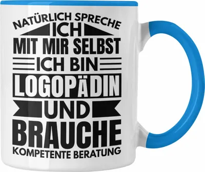 Produktbild von Trendation - Logopädin Kompetente Beratung Tasse Geschenk Logopädie Logopäde (Blau)