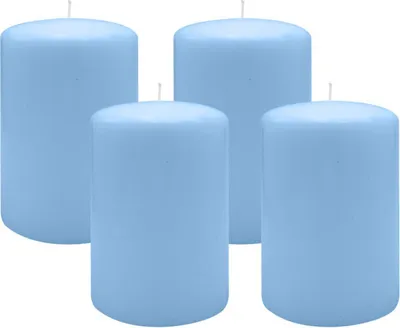 Produktbild von 4er Set Adventskranzkerzen Blue Bell Hellblau Ø 100 x 150 mm