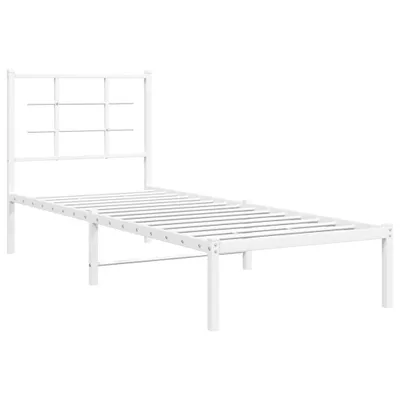 Produktbild von Metallbett ohne Matratze mit Kopfteil Weiß 75x190 cm