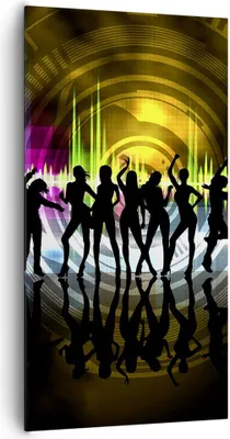 Produktbild von Bild auf Leinwand - Leinwandbild - Disco Musik Tanz Spaß - 65x120cm - Wand Bild - Wanddeko - Leinwanddruck - Bilder - Kunstdruck - Wanddekoration - Leinwand bilder - Wandkunst - PA65x120-2580