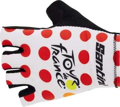 Image de Gants de cyclisme sans doigts SANTINI - TOUR DE FRANCE 2023 - Blanc/Rouge L