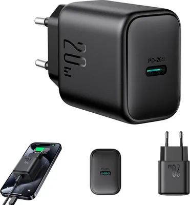 Zdjęcie produktu dla Ładowarka Joyroom JR-TCF20 sieciowa USB-C PD 20W - czarna