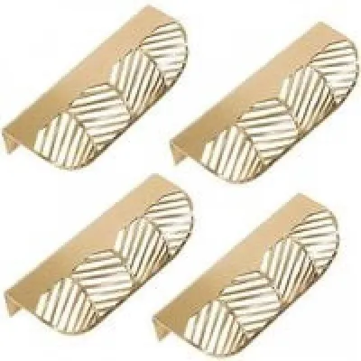 Produktbild von Garderobekastdeurgrepen - Gegenständehalter - 64mm - 4 Stück - Gegenständehalter - Küchenkastengreifer - golden - Blattgriff