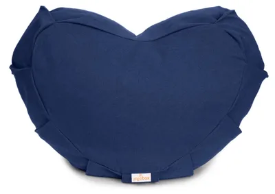 Zdjęcie produktu dla Poduszka do medytacji yogabox Zafu ZEN w kształcie półksiężyca BASIC z zamkiem błyskawicznym – ciemnoniebieska 42 x 42 x 15 cm Łupiny gryki