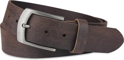Imagen del producto de Cinturón de cuero de búfalo genuino, de 3,8 cm de ancho, para hombre y mujer, un accesorio de moda