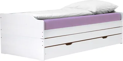 Produktbild von Kondela Einzelbett aus Holz mit Zusatzbett Flopy 90 – weiß