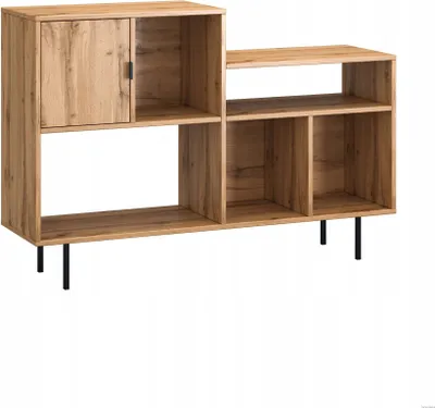 Produktbild von TV-Schrank Wohnzimmer Bücherregal Metallbeine Eiche wotan