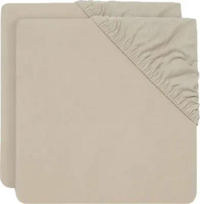 Produktbild von Jollein Spannbettlaken - 2 Stück - 60 x 120 cm - Jersey - Nougat | Spannbettlaken & Molton