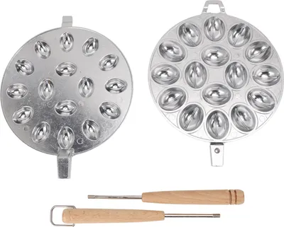 Produktbild von Keksform, 16 Löcher, antihaftbeschichtet, ovale Form für Heimbäckerei, Stil 2