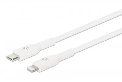 Zdjęcie produktu dla Manhattan 394505, Biały, USB C, Lightning, 0,5 m, Męska, Męska