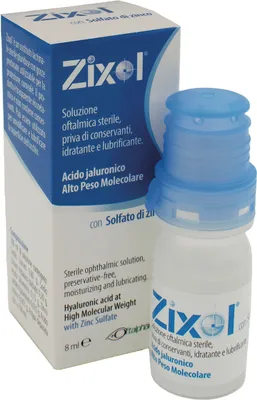 Immagine prodotto di Zixol - Gocce oculari con acido ialuronico - Sollievo e protezione per occhi secchi e stanchi - 8 ml