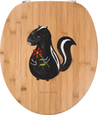Produktbild von Mr. & Mrs. Panda Klo-Deckel Stinktier Blume - Transparent - Geschenk, klo deckel, Dreams, Skunk, Raubtier, Toilettenbrille, WC Sitz, Wildtier, WC-Sitz, Brille, Träume