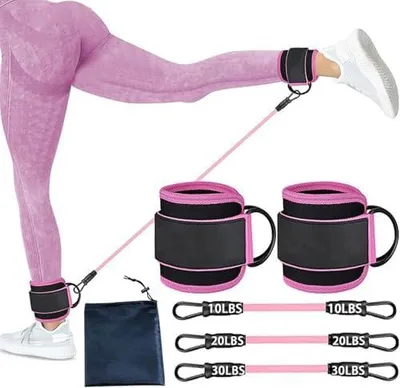 Produktbild von Widerstandsbänder Fußschlaufen Knöchelriemen kabelzug Fitness für Damen und Herren Fitnesstraining, Beinwiderstandsbänder, für Booty Workouts – Kickbacks Hip Gluteus Training
