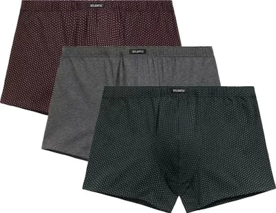 Produktbild von Atlantic Herren Boxershorts 3er Pack - Bequeme Baumwoll-Elasthan Mischung, Atmungsaktiv, Enganliegend, Ohne Muster, Hohe Taille, Farben: Grün, Rot, Blau, Ideal für Herbst/Winter 2025 Kollektion XXL