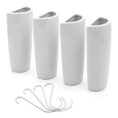 Produktbild von Keramik Luftbefeuchter halbrund für Heizkörper 4er Set - 19 x 9 cm - Wasserverdunster zum Einhängen an Heizkörpern - Universal Raumbefeuchter Wasser V