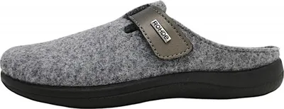 Produktbild von Rohde Damen Pantoffel Hausschuh Klettverschluss Softfilz Bari 6549, Größe:40 EU, Farbe:Grau