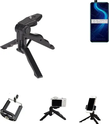 Produktbild von K-S-Trade Stativ Tisch-Ständer Dreibein Handy-Stativ Ständer kompatibel mit Huawei Honor X10 Pro Mini-Stativ Smartphone Tripod Handy-Stativ aus