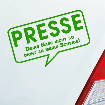 Produktbild von Auto Aufkleber Presse Nase dicht lustig 15x9 cm Hellgrün Sticker Heckscheibenaufkleber