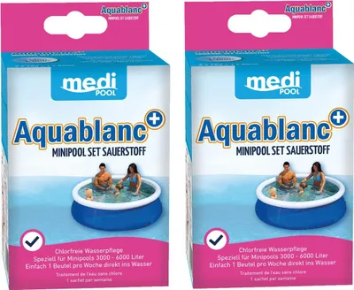 Two boxes of mediPOOL Aquablanc Mini Pool Set Sauerstoff.