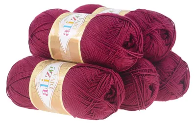 5 x 100g Strickgarn ALIZE DIVA 326 himbeerrot