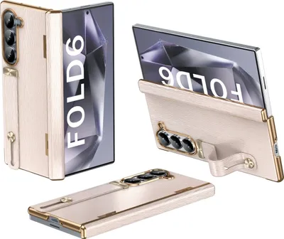 Produktbild von Für Samsung Galaxy Z Fold6 Einziehbare Handschlaufe Hülle mit Halterung Rosa
